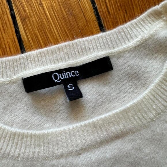Quince 100% Cashmere Sweater Women Small Cream White. - Picture 3 of 6